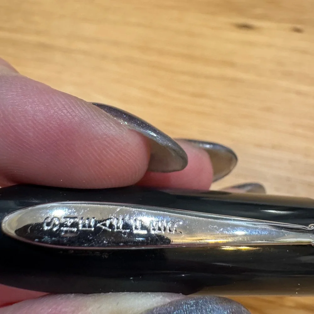 Sheaffer Fountain Pen Black with Chrome Trim Fine Nib Ink Window Fine Point